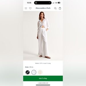 Abercrombie & Fitch Crinkle Texture Pull-on Pants - White